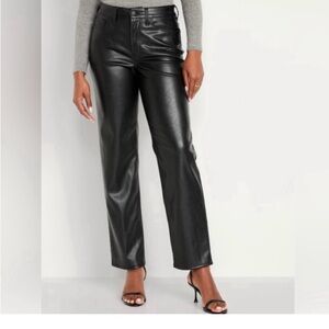 Black Faux Leather Pants